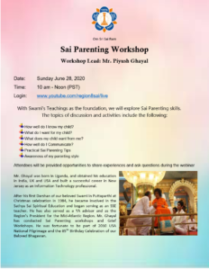 Region 8 Sai Parenting Workshop @ Youtube Live