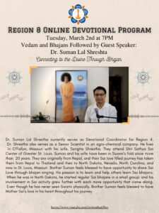 Region 8 Devotional Program | Connecting to the Divine Through Bhajan - Dr. Suman Lal Shreshta