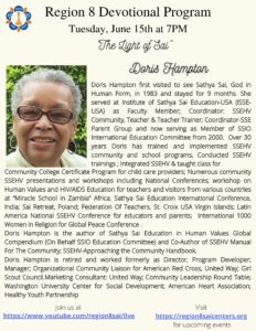Region 8 Devotional Program | The Light of Sai - Doris Hampton