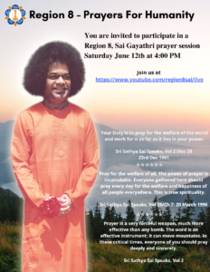 Region 8- Prayers For Humanity - Saturday June 12- 4pm
