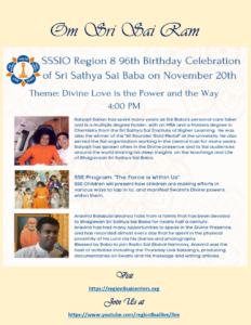 Region 8 - Celebrates 96th Birthday of Bhagawan Sri Sathya Sai Baba